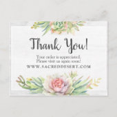 Vielen Dank an Rustic Watercolor Succulent Wüste C Postkarte (Vorderseite)