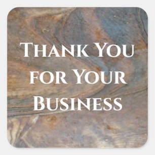 Vielen Dank an Rustic Woodgrain Kundenempfehlung Quadratischer Aufkleber
