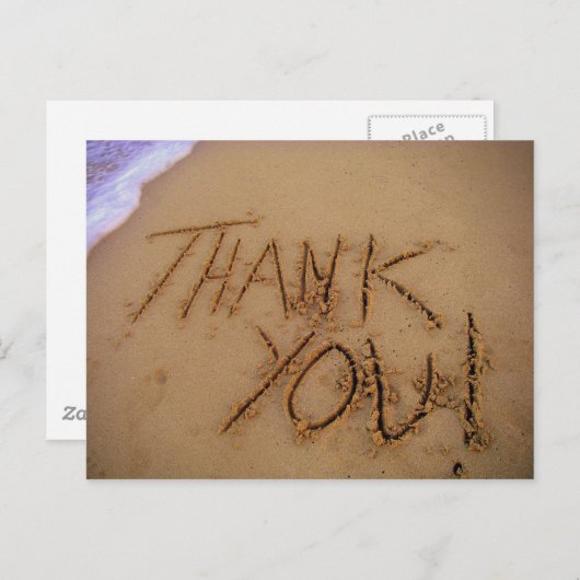 Vielen Dank an Sand Postcard Postkarte (Vorne/Hinten)