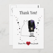 Vielen Dank an Scottish Bridge & Groom - lila Postkarte (Vorne/Hinten)