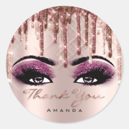 Vielen Dank an Script Berry Makeup Rose Eyelash 3D Runder Aufkleber