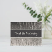 Vielen Dank an Silver Metallic Stripe Shower Guest Postkarte (Stehend Vorderseite)