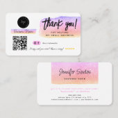 Vielen Dank an Social Media Business Moderne Rose  Visitenkarte (Vorne/Hinten)