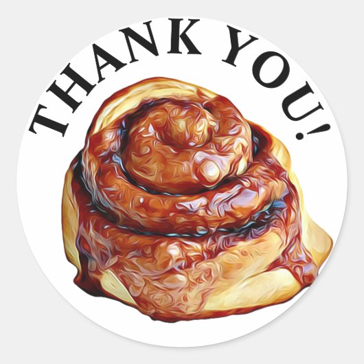 Vielen Dank an Sticky Bun Cinnamon Roll Stickers (Vorderseite)