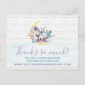 Vielen Dank an Südfloralwolle Moon Rustikales Holz Postkarte (Vorderseite)