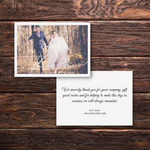Vielen Dank an trendy White Handwriting Hochzeit F Mitteilungskarte