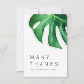 Vielen Dank an Tropical Palm Leaf Minimalistisch Dankeskarte (Vorderseite)