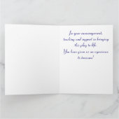 Vielen Dank an unseren Drama-Lehrer mit Masken Big Dankeskarte (Innenseite)