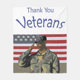 Vielen Dank an Veteranen mit amerikanischer Flagge Fleecedecke