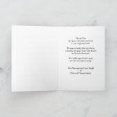 Vielen Dank an Volunteers Grußkarte Weiße Blume Dankeskarte (Innenseite)