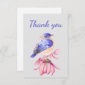 Vielen Dank an Watercolor Bluebird Garden Bird Nat Dankeskarte (Vorne/Hinten)