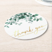 Vielen Dank an Watercolor Eukalyptus Greenerity Go Runder Pappuntersetzer (Angewinkelt)