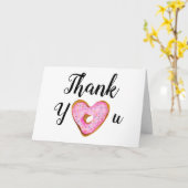 Vielen Dank an Watercolor Heart Donut Karte (Gelbe Blume)