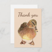 Vielen Dank an Watercolor Neugierige Farm Duck Bir Dankeskarte (Vorne/Hinten)