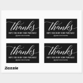 Vielen Dank an White Modern Script Black Danke Rechteckiger Aufkleber (Blatt)