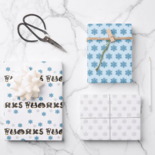 Vielen Dank an Winterpinguine Snowflakes Geschenkpapier Set