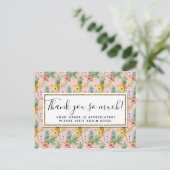 Vielen Dank Ananas & Hibiskus Blume Aquarell Postkarte (Stehend Vorderseite)