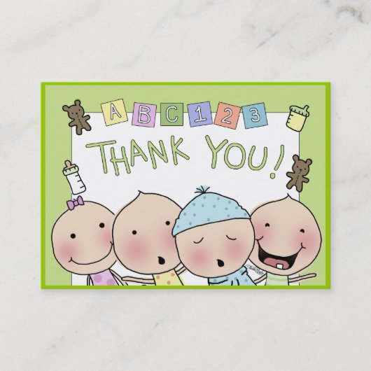 Vielen Dank Anmerkungen von Babysitter Visitenkarte (Vorderseite)