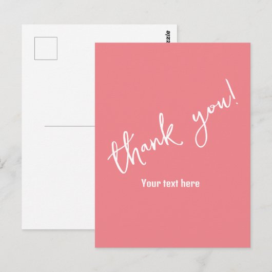 Vielen Dank, anpassbarer Text Postkarte (Vorne/Hinten)