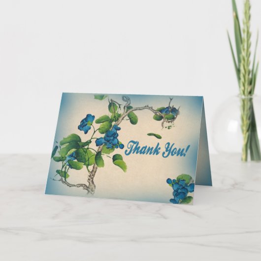Vielen Dank, antike chinesische Blume Karte (Vorderseite)