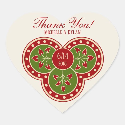 Vielen Dank antike Viktorianische Blume Ornament C Herz-Aufkleber (Vorderseite)
