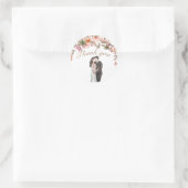 Vielen Dank Aquarell florale moderne Hochzeit Runder Aufkleber (Tasche)