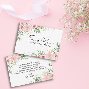 Vielen Dank, Aquarell rosa Blumenzelt moderne Hoch Mitteilungskarte