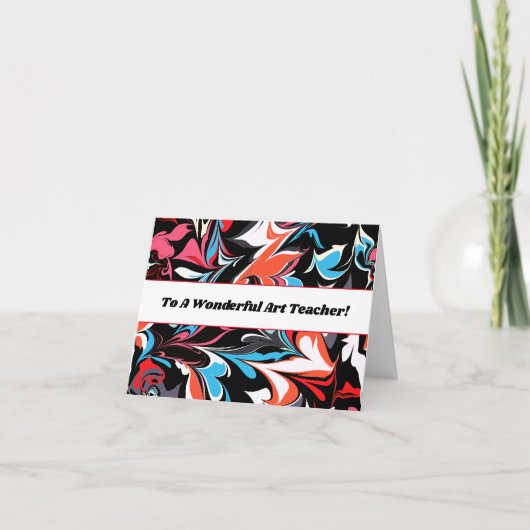 Vielen Dank Art Teacher Abstrakt Art Dankeskarte (Vorderseite)