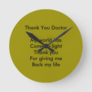 Vielen Dank, Arzt Runde Wanduhr