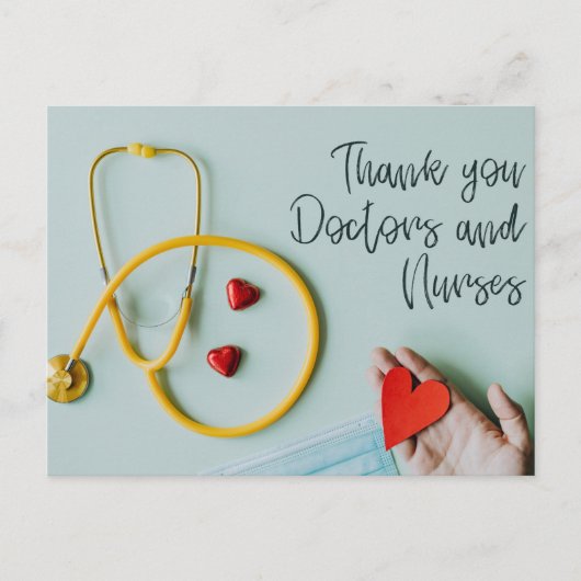 Vielen Dank, Arzt und Krankenschwester Postkarte (Vorderseite)