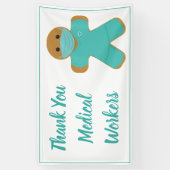 Vielen Dank Ärzte Arbeiter Scrubs Lebkuchen Mann Banner (Vertikal)