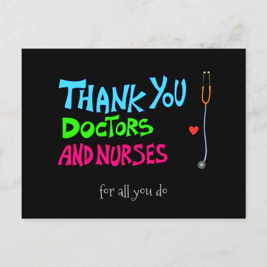 Vielen Dank, Ärzte und Krankenschwestern Postkarte (Vorderseite)