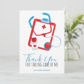 Vielen Dank, Ärztlicher Stethoscope Pillen Kranken Dankeskarte (Stehend Vorderseite)