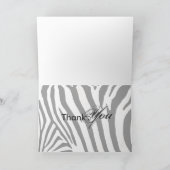 Vielen Dank auf der wilden Seite, zebra - Anpassba Dankeskarte (Innenseite)