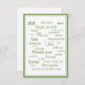 "Vielen Dank" - Ausdruck Internationale Sprache Dankeskarte (Vorne/Hinten)
