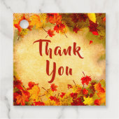 Vielen Dank Autumn Leaves auf Old Paper Background Geschenkanhänger (Vorderseite)