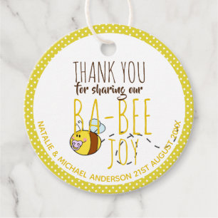 Vielen Dank BA-BEE Baby Shower Yellow Punkt Geschenkanhänger