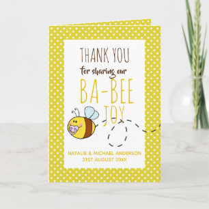 Vielen Dank BA-BEE Baby Shower Yellow Punkt Karte