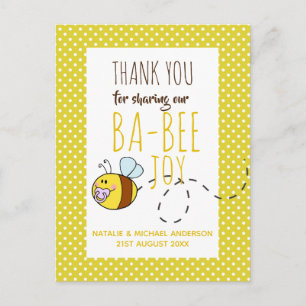 Vielen Dank BA-BEE Baby Shower Yellow Punkt Postkarte