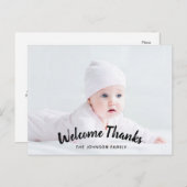 Vielen Dank, Baby Birth Announcement Foto Postcard Postkarte (Vorne/Hinten)