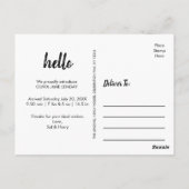 Vielen Dank, Baby Birth Announcement Foto Postcard Postkarte (Rückseite)