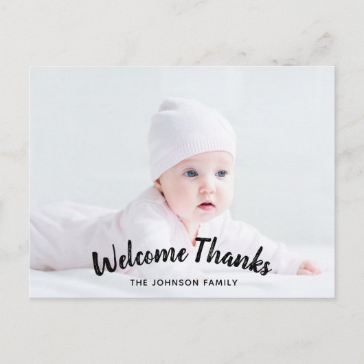 Vielen Dank, Baby Birth Announcement Foto Postcard Postkarte (Vorderseite)
