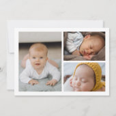 Vielen Dank Baby Birth Foto Collage Ankündigung (Rückseite)