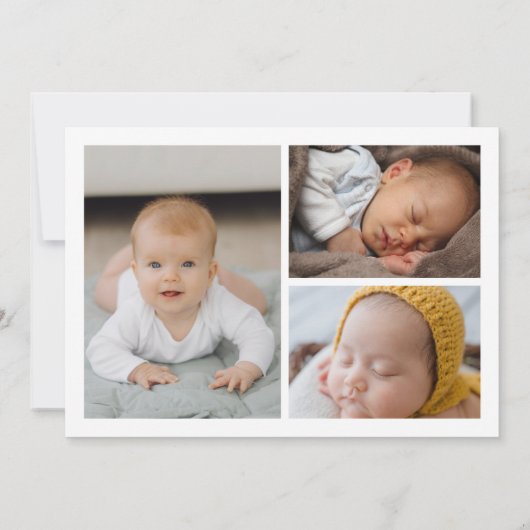 Vielen Dank Baby Birth Foto Collage Ankündigung (Rückseite)