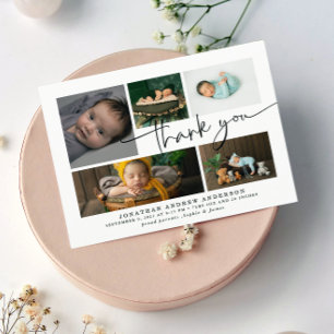 Vielen Dank, Baby Birth Foto Collage Dankeskarte