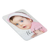 Vielen Dank Baby Birthday Foto Elegante Swashes Magnet (Rechte Seite)