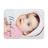 Vielen Dank Baby Birthday Foto Elegante Swashes Magnet (Horizontal)
