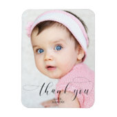 Vielen Dank Baby Birthday Foto Elegante Swashes Magnet (Vertikal)