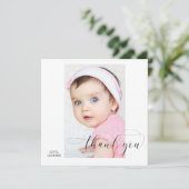 Vielen Dank Baby Calligraphy Swashes Elegant Simpl Karte (Stehend Vorderseite)