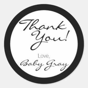 Vielen Dank Baby Dusche personalisieren Custom Runder Aufkleber